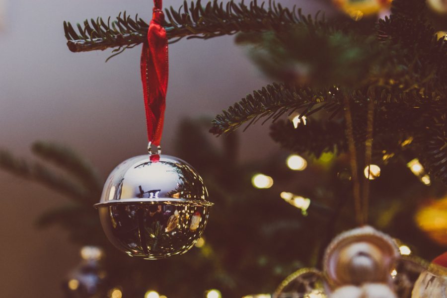 Bauble hanging on tree